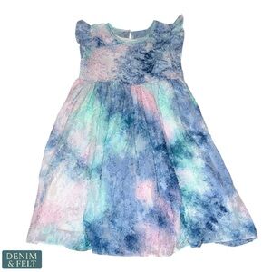 Pippa & Julie Girls 6X Blue Pink Pastel Lace Overlay Party Dress